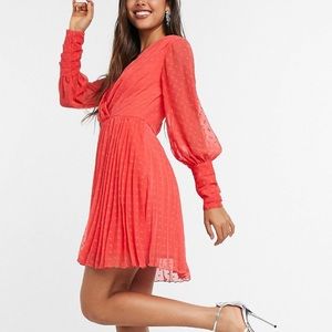 ASOS DESIGN Pleated Wrap Dress Sz 14 New